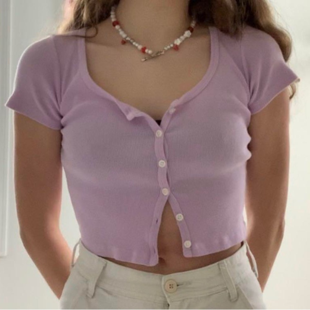 Brandy Melville purple crop top​​​​​​​
